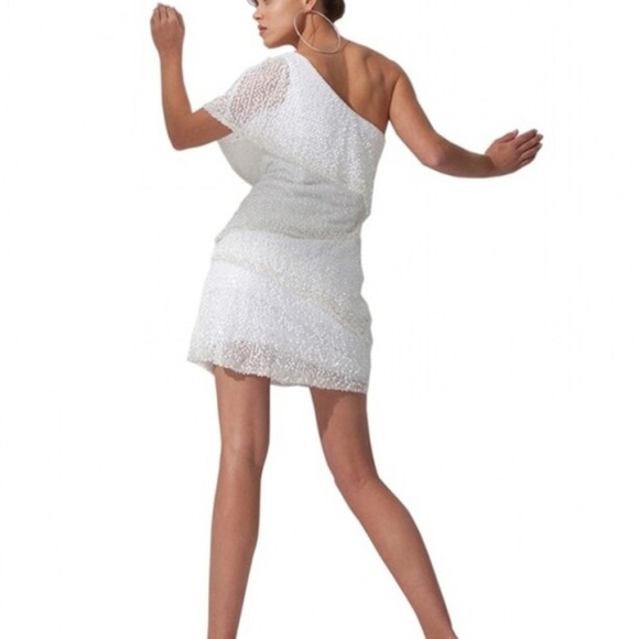 Tony Bowls Shorts Draped Tiered Sequin Chiffon - Picture 2 of 4